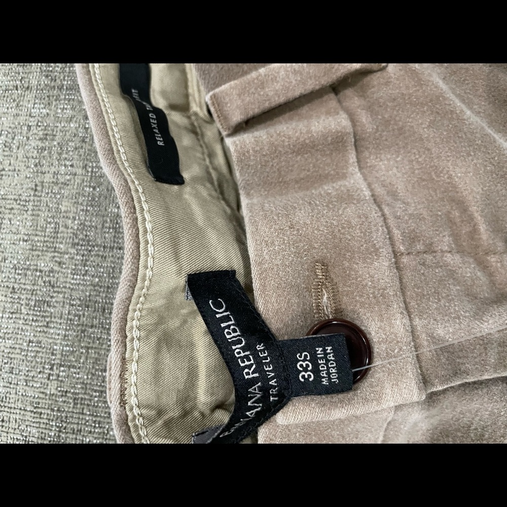 Mens banana republic slim fit travelers . Air-force Khaki on color